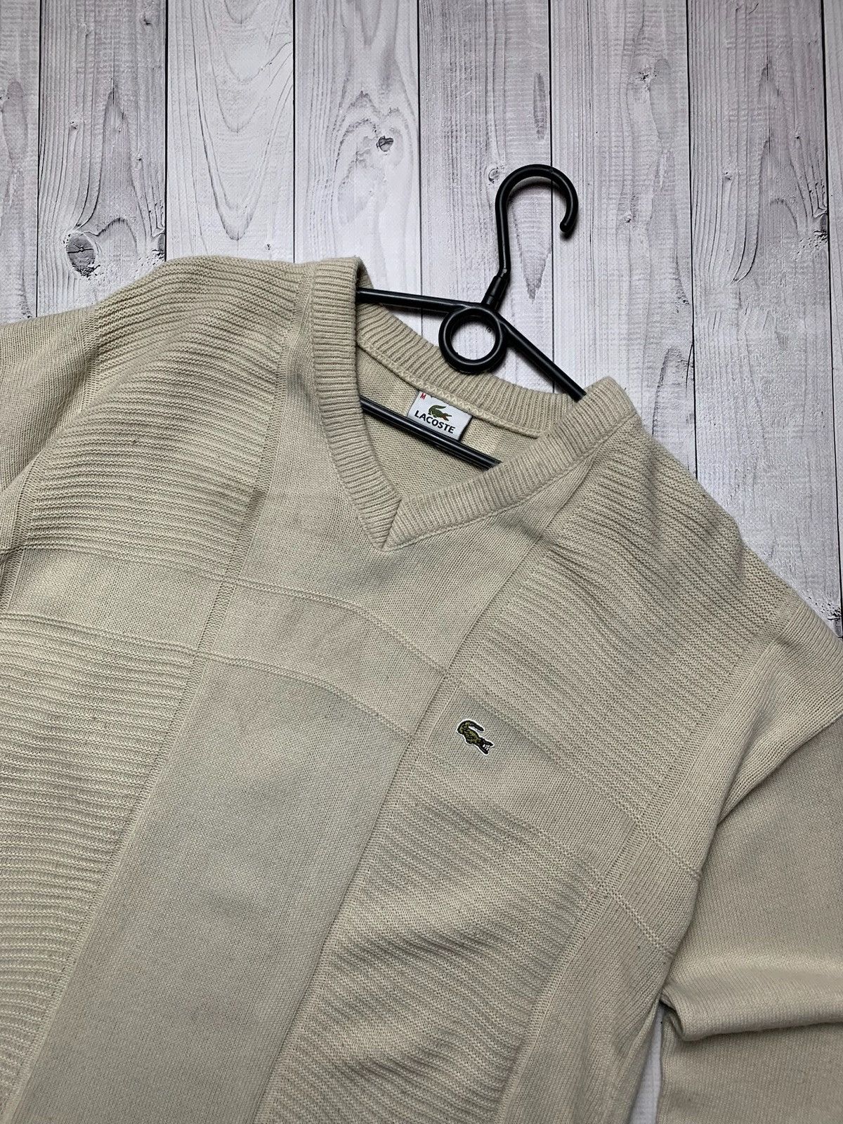 Lacoste × Vintage Vintage Lacoste sweater beige size M logo Size US M / EU 48-50 / 2 - 2 Thumbnail