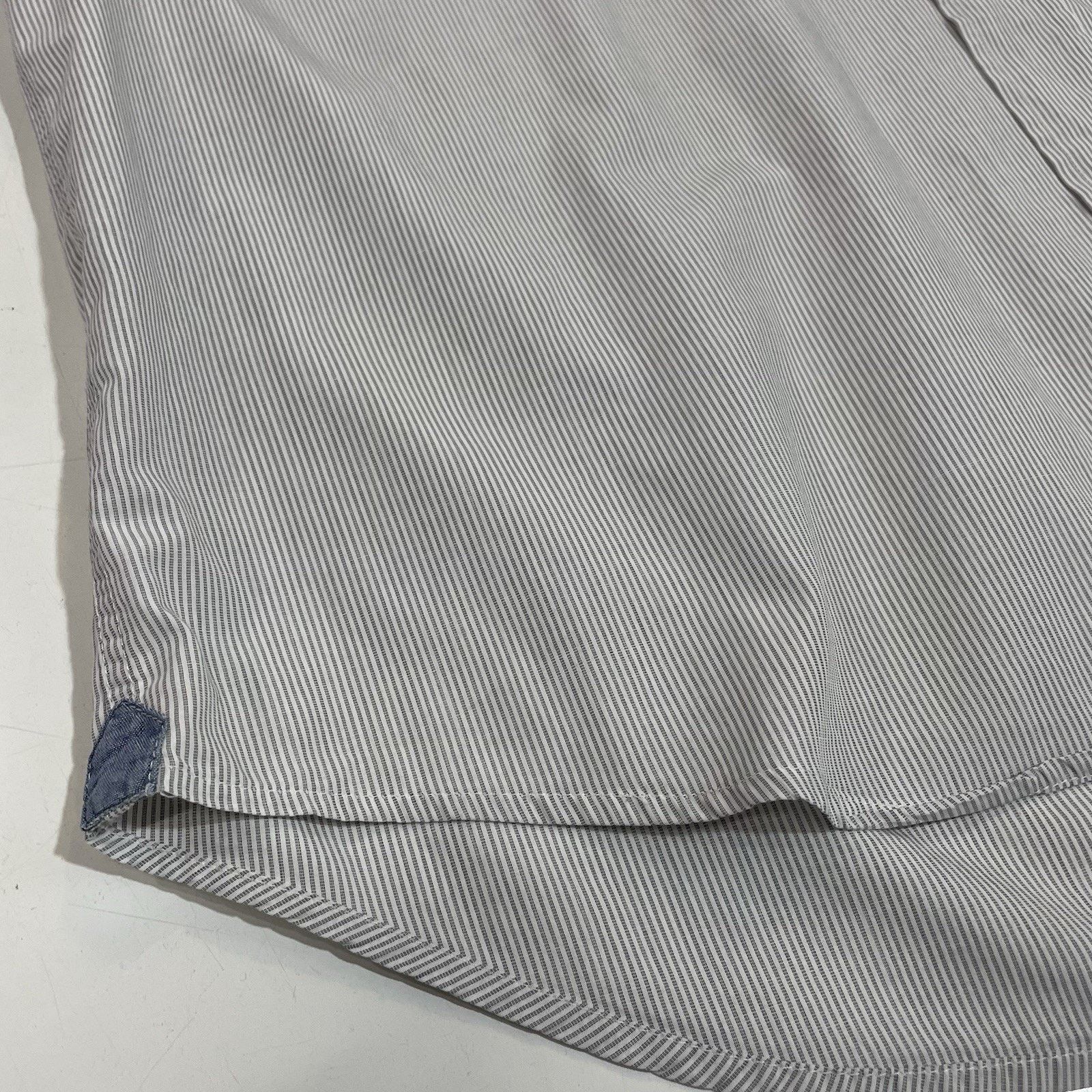 Hartford Hartford Men’s Dress Shirt L Gray Stripe Cotton Linen Slim Size US L / EU 52-54 / 3 - 2 Thumbnail