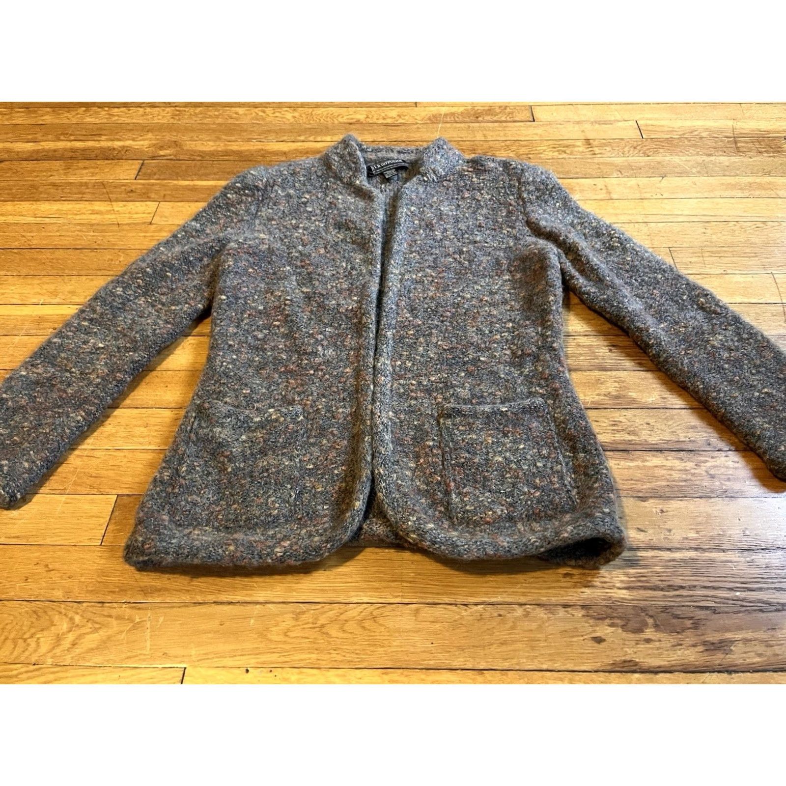 Vintage VINTAGE IB Diffusion Mohair Blend Cardigan Sweater Women's M Beige 90s Size M / US 6-8 / IT 42-44 - 2 Thumbnail