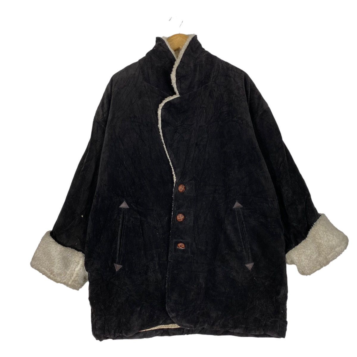 Japanese Brand Elafree Sherpa Winter Button Coat Jacket Size US L / EU 52-54 / 3 - 1 Thumbnail