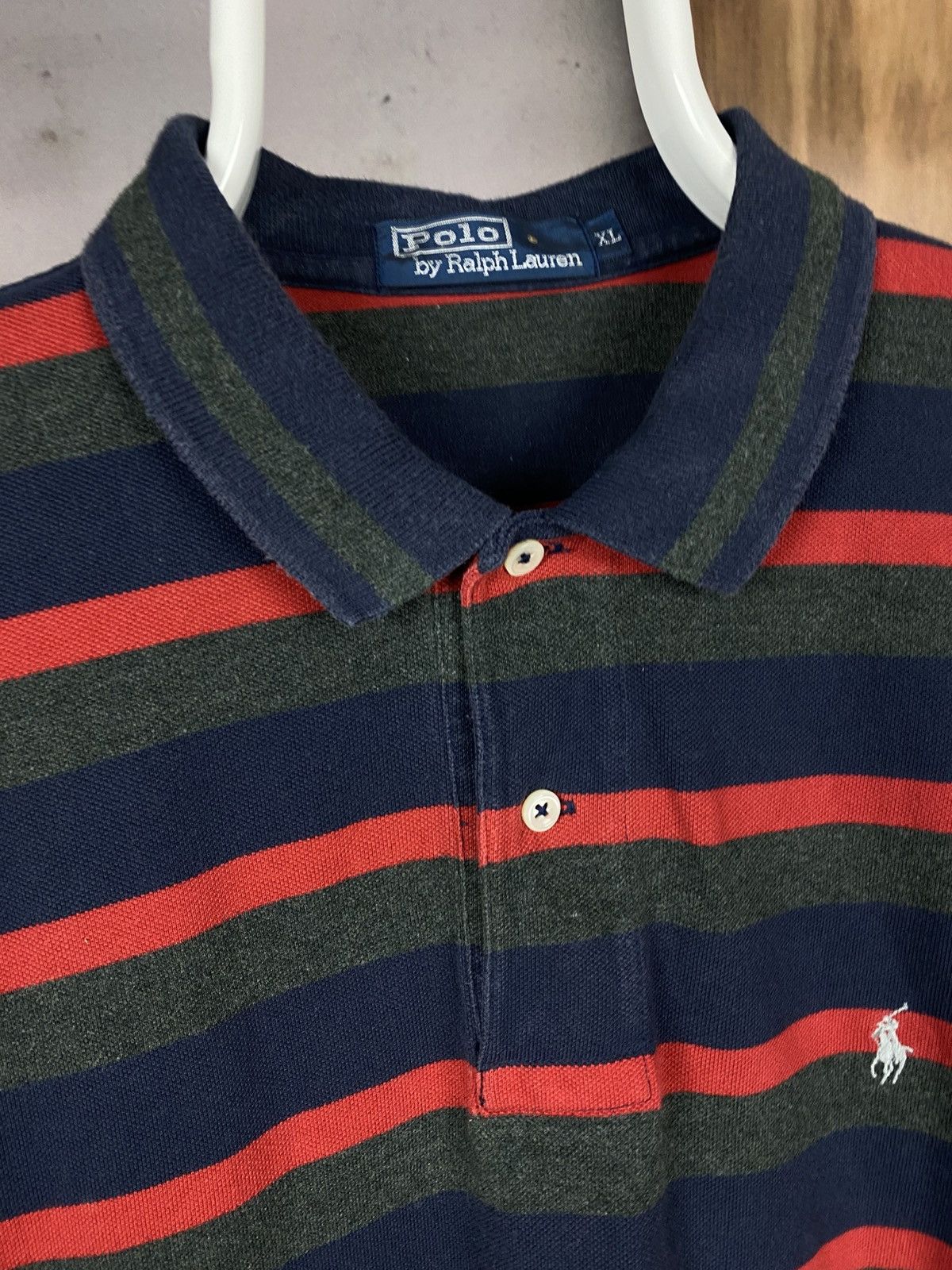 Polo Ralph Lauren 🎠Vintage 90s Polo Swetshirt Polo Ralph Lauren Striped Pony🎠 Size US XL / EU 56 / 4 - 10 Thumbnail