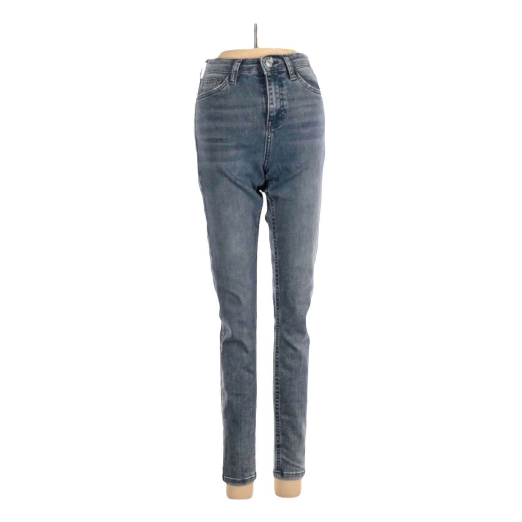 Topshop Topshop Women’s Jeans Blue Medium Wash Mid Rise Size 24 Slim Skinny Size 42" / US 20 - 2 Thumbnail