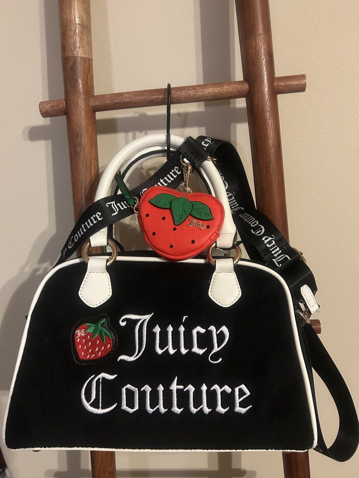 Juicy Couture Juicy Couture Sweet N Juicy Apple Satchel Bag Liquorice Size ONE SIZE - 1 Thumbnail