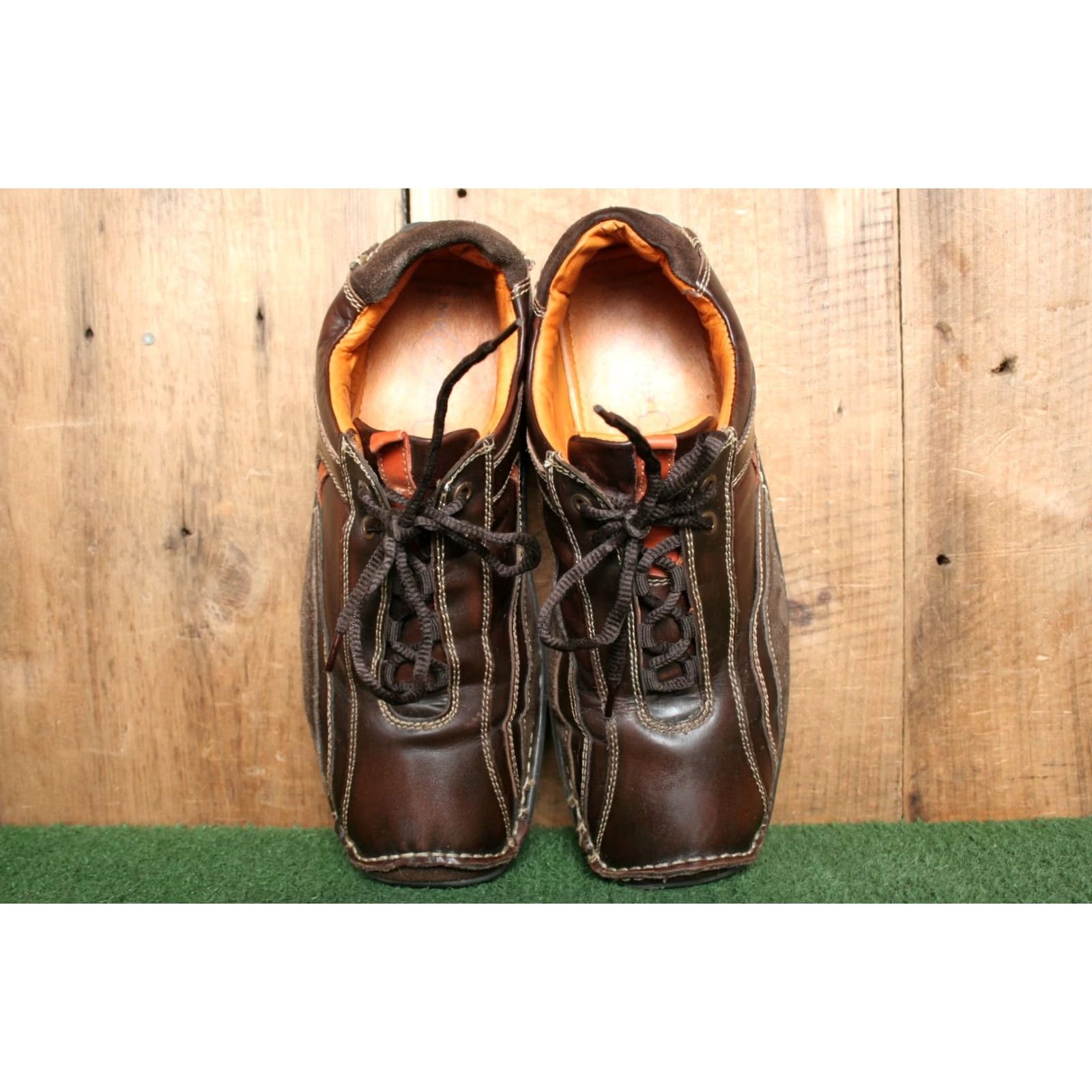 Vintage Y2K Vintage MEMPHIS ONE Brown Leather Suede Fashion Sneakers Men 12 US 45 EUR Sneakers, Casual, Leather Upper, Brown, 1990s, Mens Size US 12 / EU 45 - 4 Thumbnail