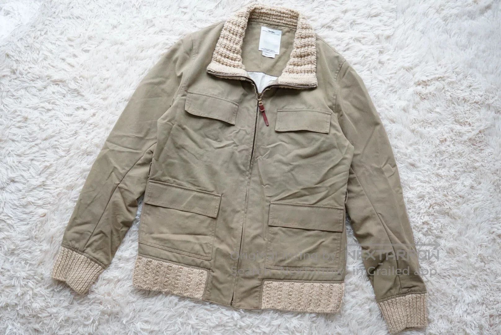 Visvim Beige Bomber Jacket with Knit Collar and Cuffs. Size US M / EU 48-50 / 2 - 1 Thumbnail