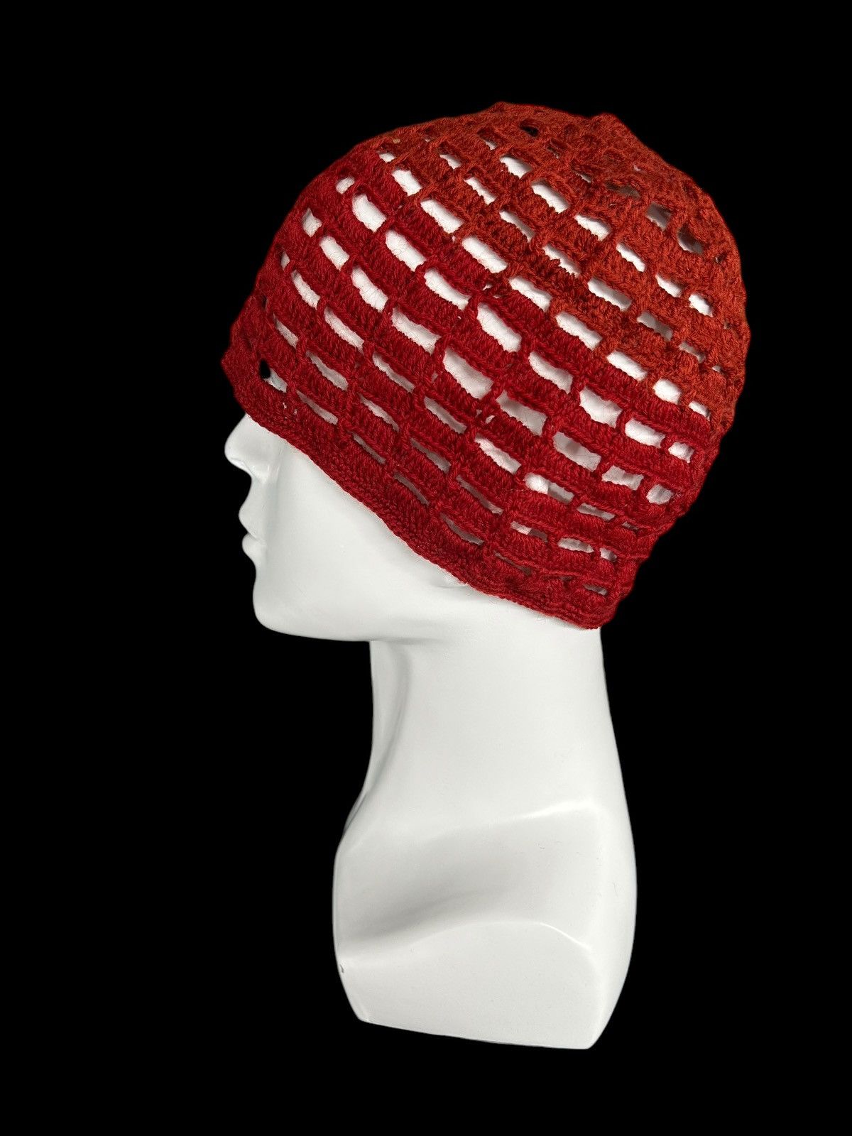 Japanese Brand × Kapital × Vintage Punk Bondage Style Crochet Knitted Handmade Beanie Hats ☠️☠️ Size ONE SIZE - 2 Thumbnail