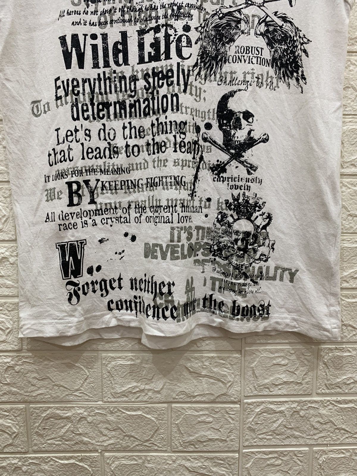 14th Addiction × Japanese Brand × KMRii Y2k Wild Life poem skull poem double layer punk tanktop Size US M / EU 48-50 / 2 - 3 Thumbnail