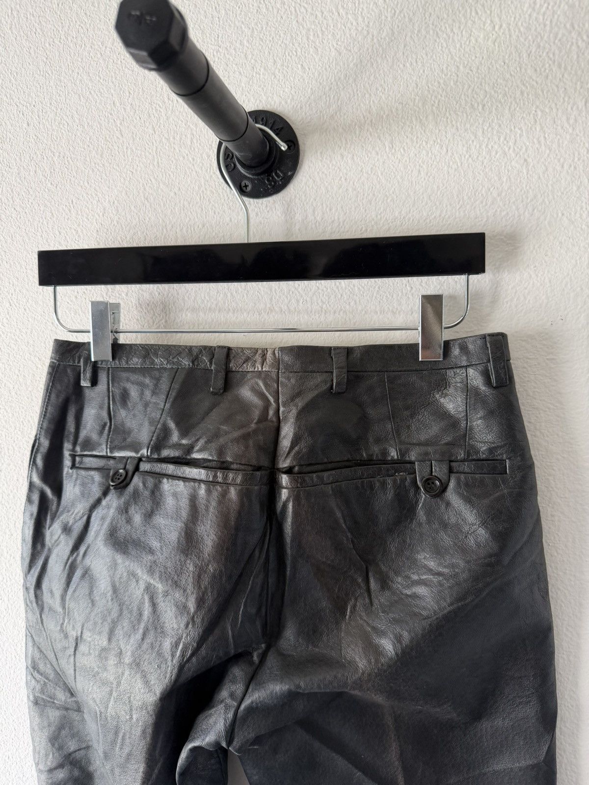 Carol Christian Poell SS00 Calfskin Leather Pants 46 Size US 29 - 5 Thumbnail