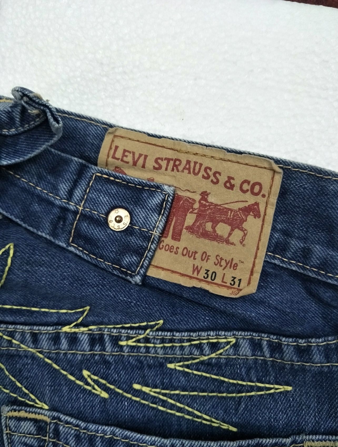 If Six Was Nine × Levi's × Vintage Levis Buckle Baggy Wide Leg Flamming Stitch Travis Scott Size US 30 / EU 46 - 3 Thumbnail