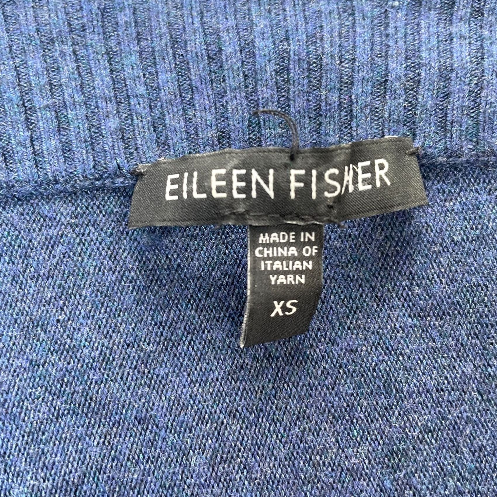 Eileen Fisher Eileen Fisher Womens XS Blue Merino Rib Cardigan Sweater Open Front Size XS / US 0-2 / IT 36-38 - 3 Thumbnail