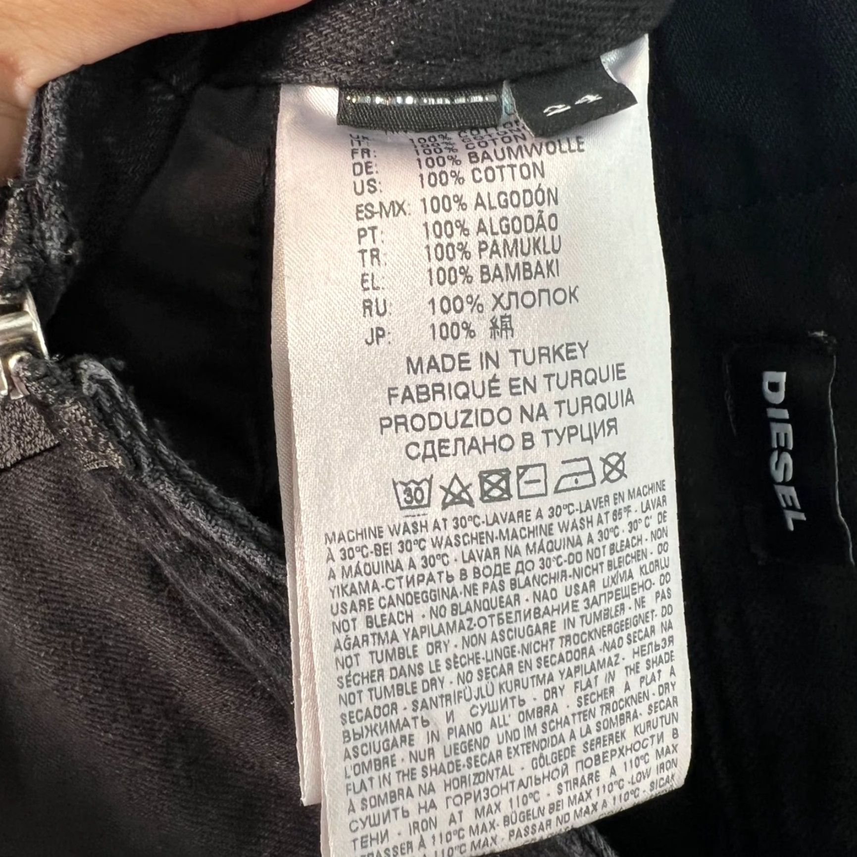 Diesel Diesel Denim Mini Skirt - Front Zipper Details - Adult Womens 24 - Black Cotton - Short - Vintage/Used - 8/10 - Women's Skirt Size 42" / US 20 - 5 Thumbnail