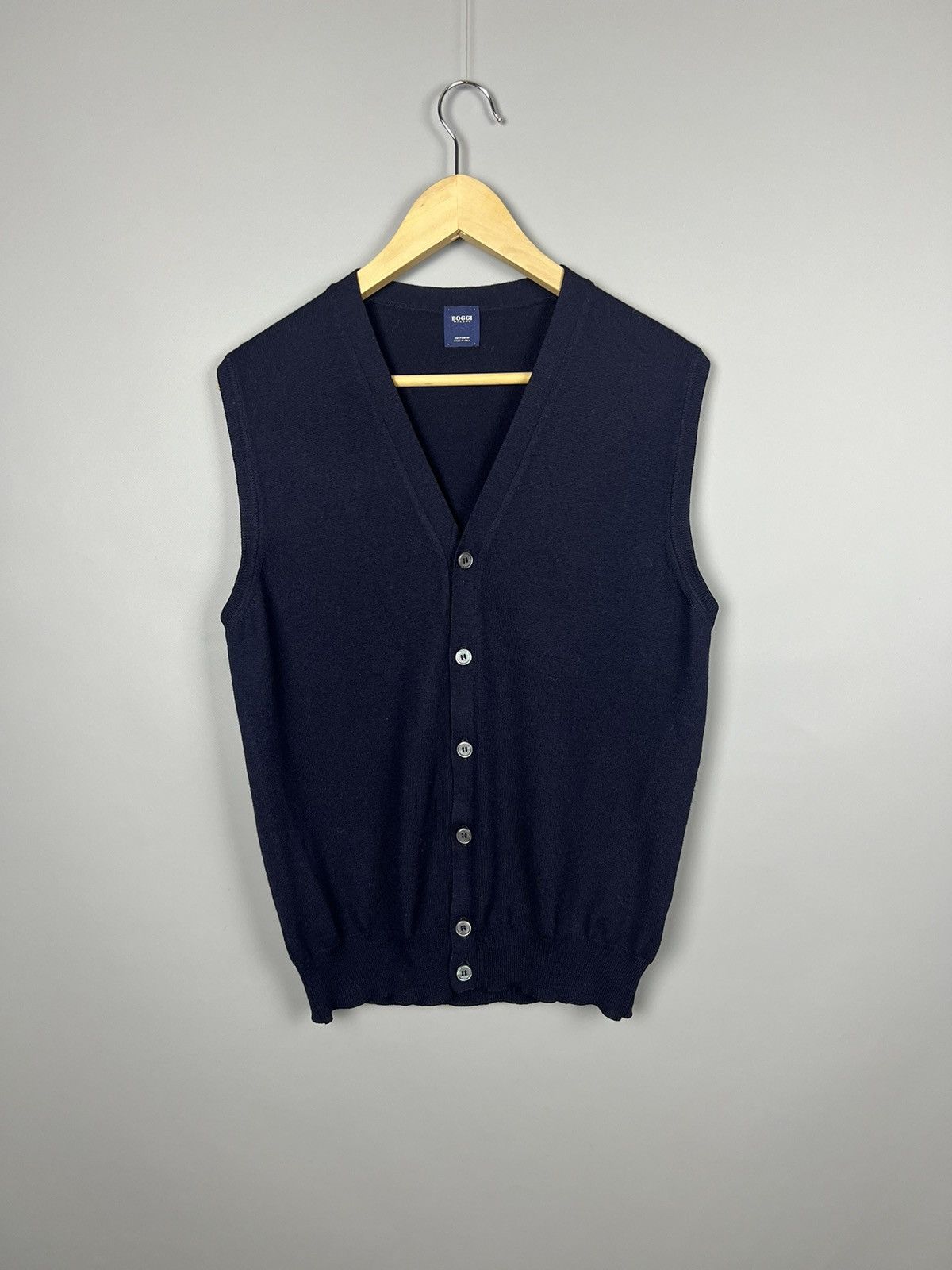 Boggi Boggi Milano Merino Virgin Wool Vest Waistcoat dark blue Size US M / EU 48-50 / 2 - 1 Thumbnail