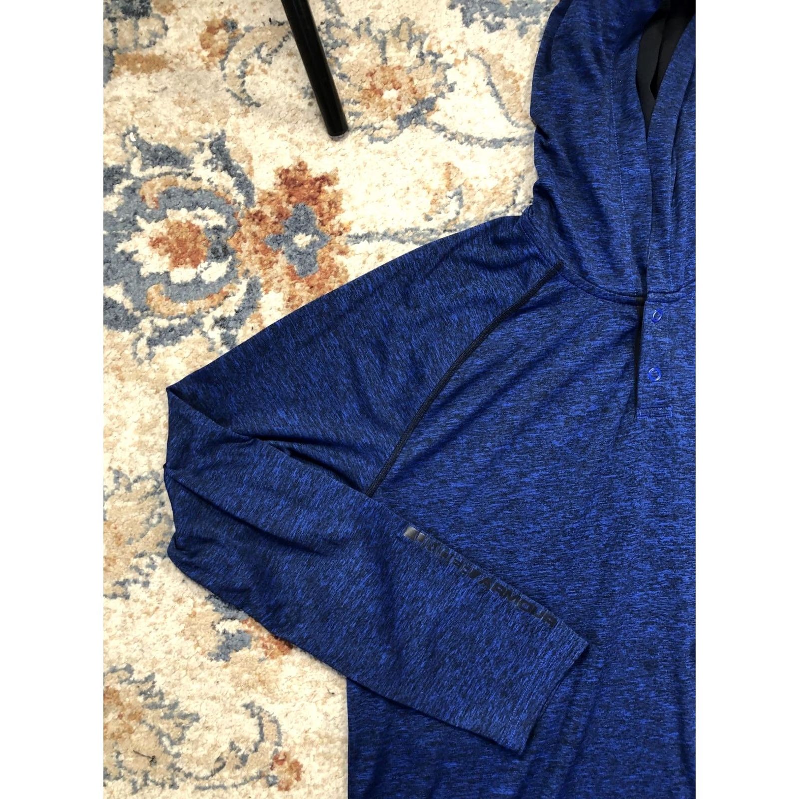 Under Armour Under Armour Hoodie Shirt Mens Large Blue Lightweight Henley Pullover HeatGear Shirt Size US L / EU 52-54 / 3 - 3 Thumbnail