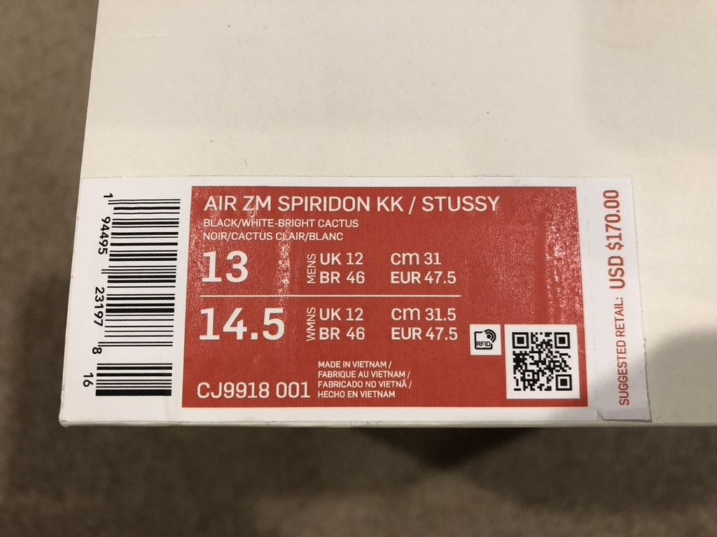 Nike × Stussy 2020 Stussy Air Zoom Spiridon Kukini Size US 13 / EU 46 - 13 Thumbnail