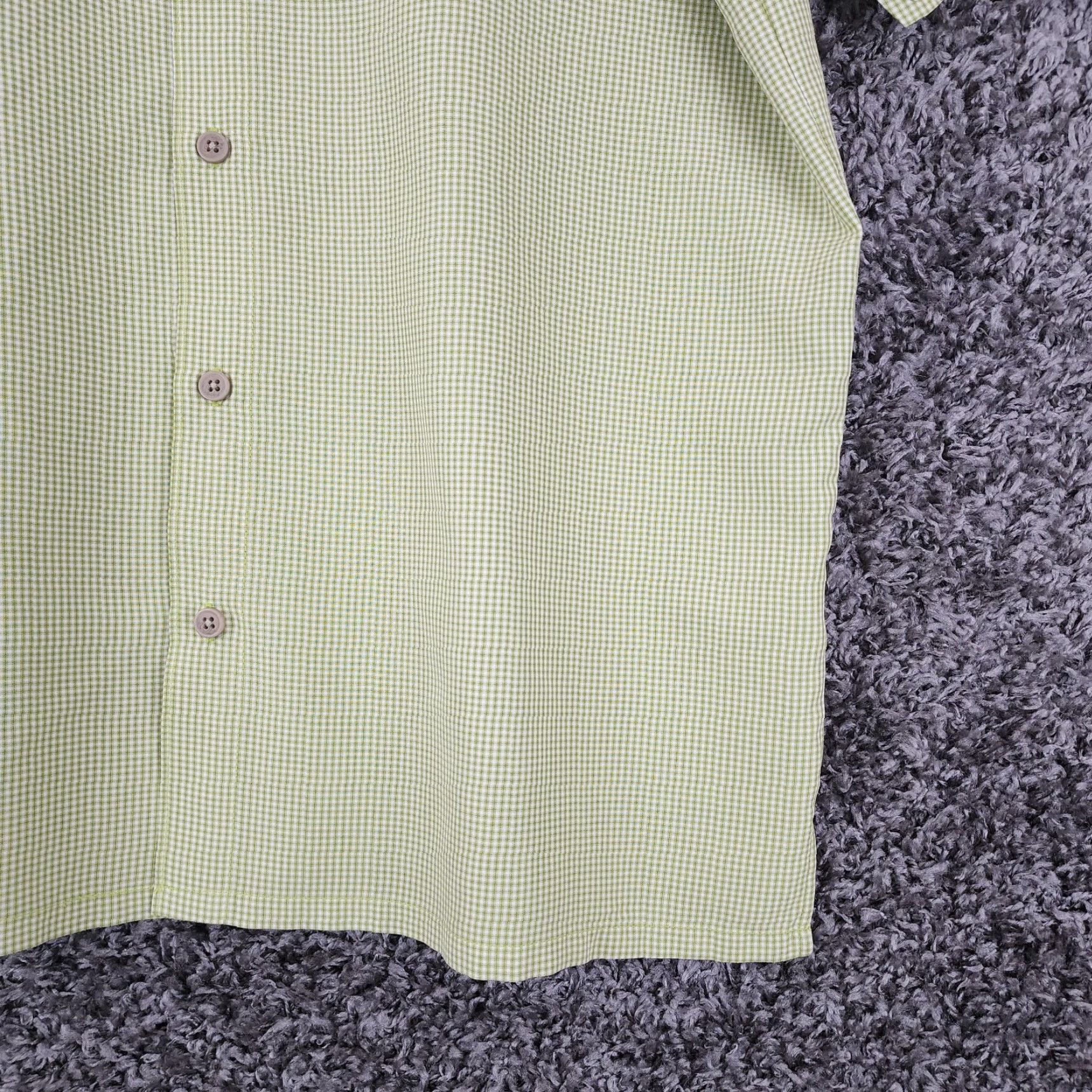 Vintage Columbia Shirt Mens Short Sleeve Button-Up Green Patterned Size L Size US 33 - 2 Thumbnail