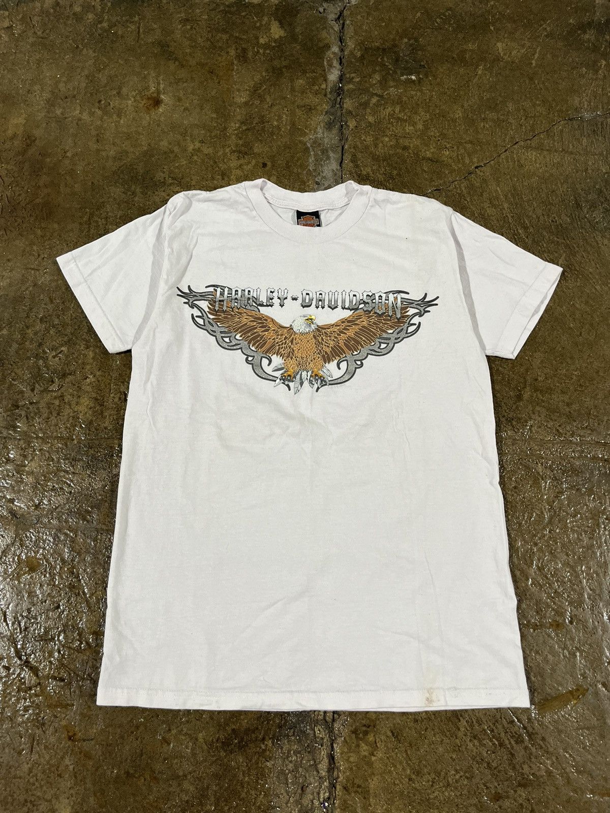 Harley Davidson × Vintage Crazy Vintage Harley Davidson Eagle Grunge Logo Tee Shirt Size US M / EU 48-50 / 2 - 3 Thumbnail
