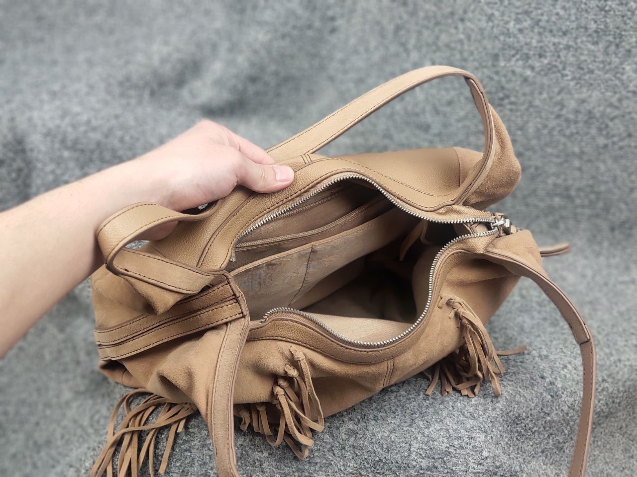 Vintage FredsBruder suede Leather fringe tan shoulder handbags Size ONE SIZE - 15 Thumbnail