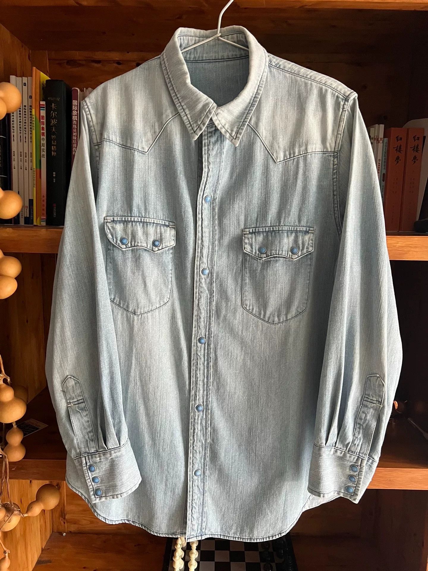 Porter Classic Porter Classic Washed Distressed Denim Shirt Size US M / EU 48-50 / 2 - 1 Thumbnail