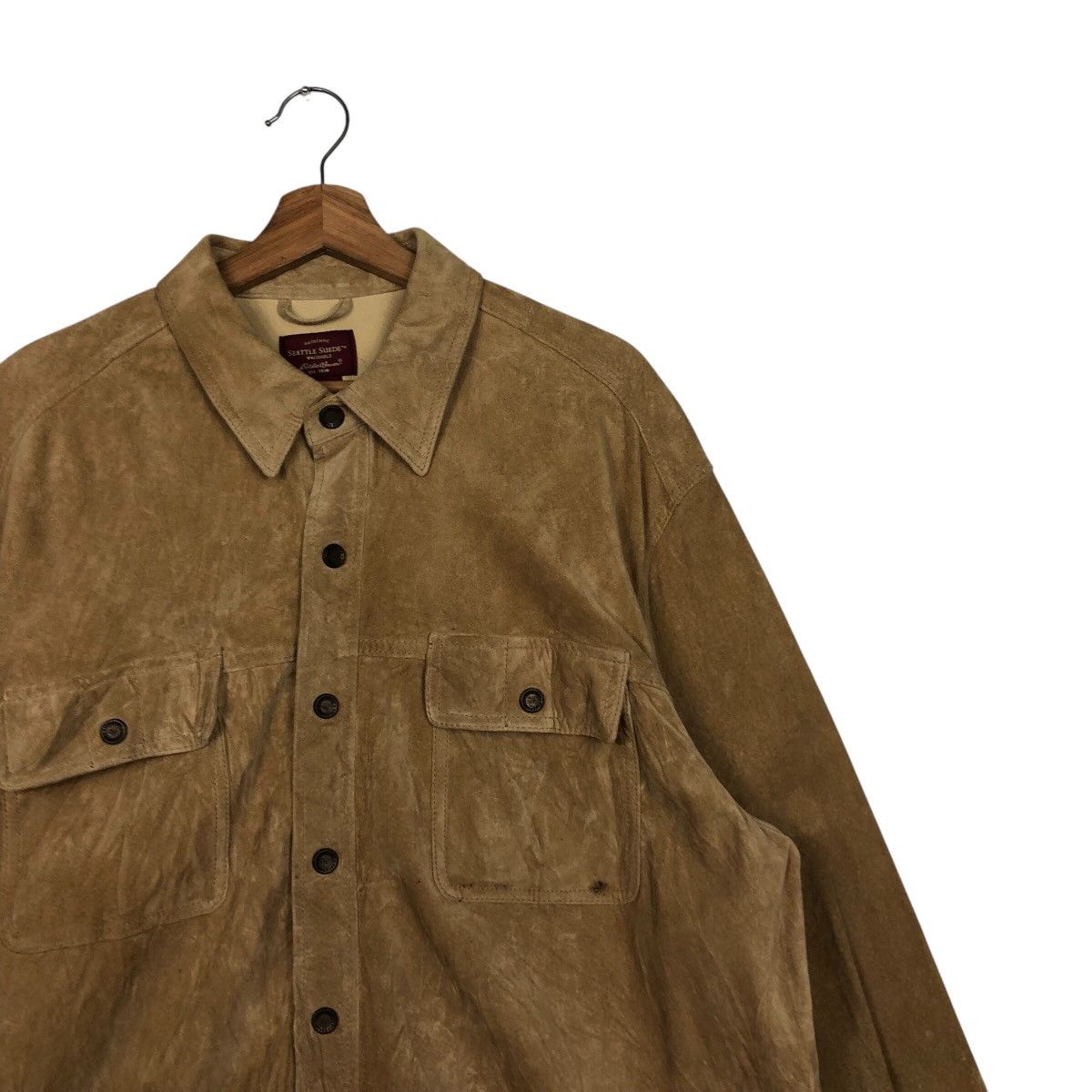Eddie Bauer Vintage Biker Button Leather Jacket Eddie Bauer IsseyMiyake Size US XL / EU 56 / 4 - 7 Thumbnail