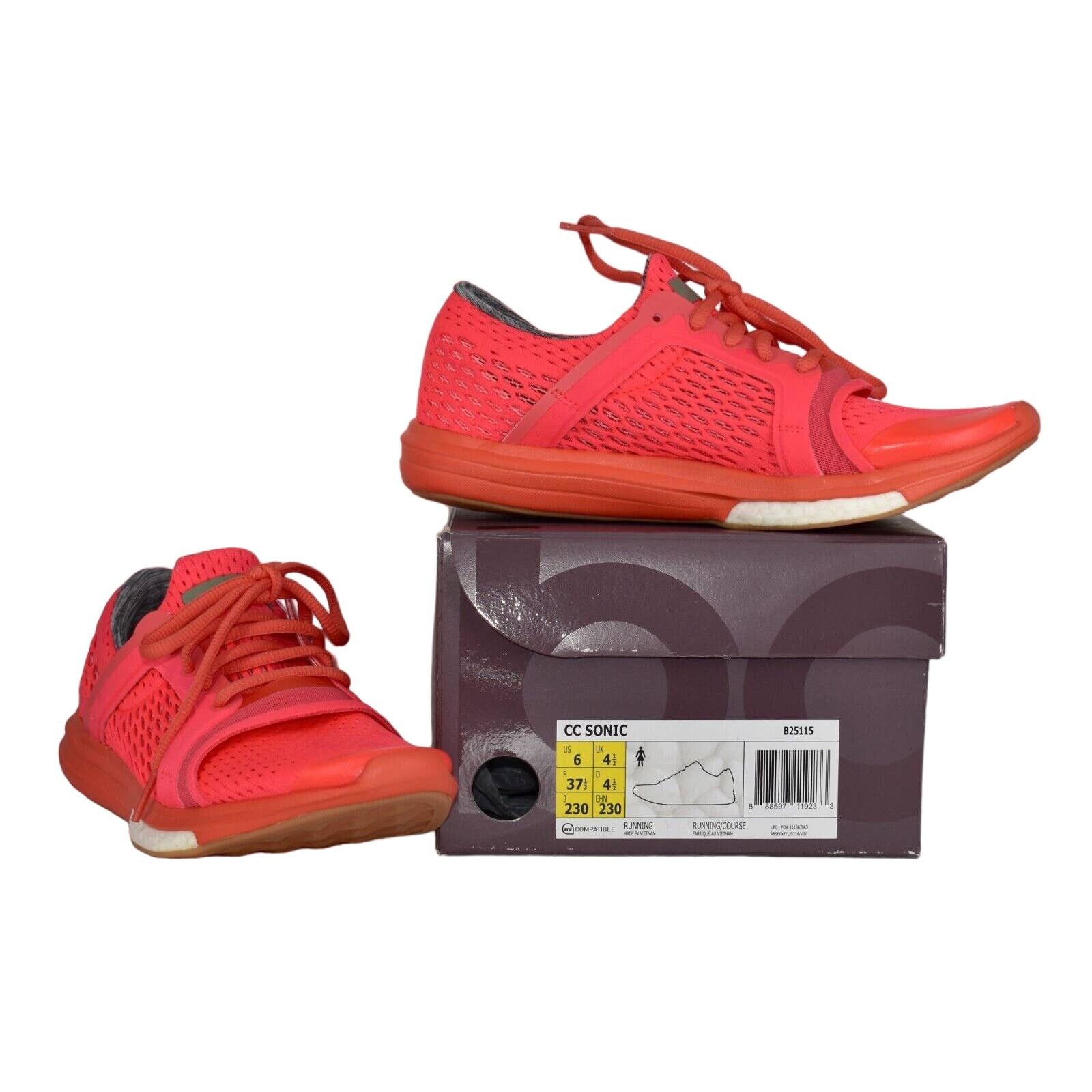 Adidas NIB ADIDAS STELLA McCARNEY Sonic Solar Red Shoes B25115 Sz 6 Size US 6 / IT 36 - 1 Thumbnail