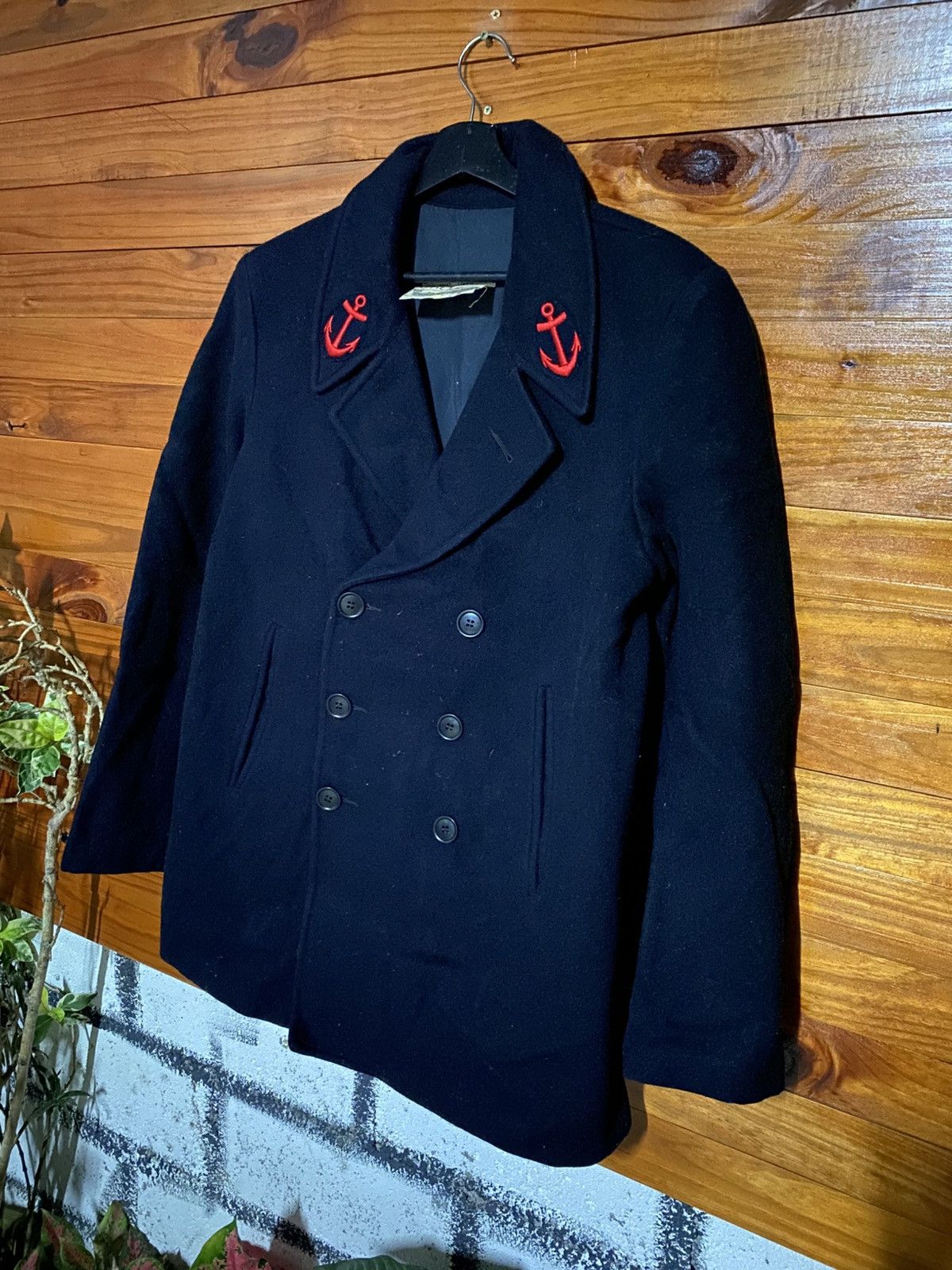 Vintage Vintage French Navy Pea Coat – Authentic Marine Wool Jacket Size US M / EU 48-50 / 2 - 5 Thumbnail
