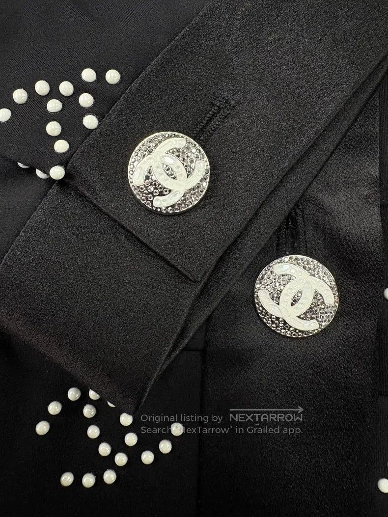 Chanel Chanel Pearl logo satin stitching jacket Size M / US 6-8 / IT 42-44 - 4 Thumbnail
