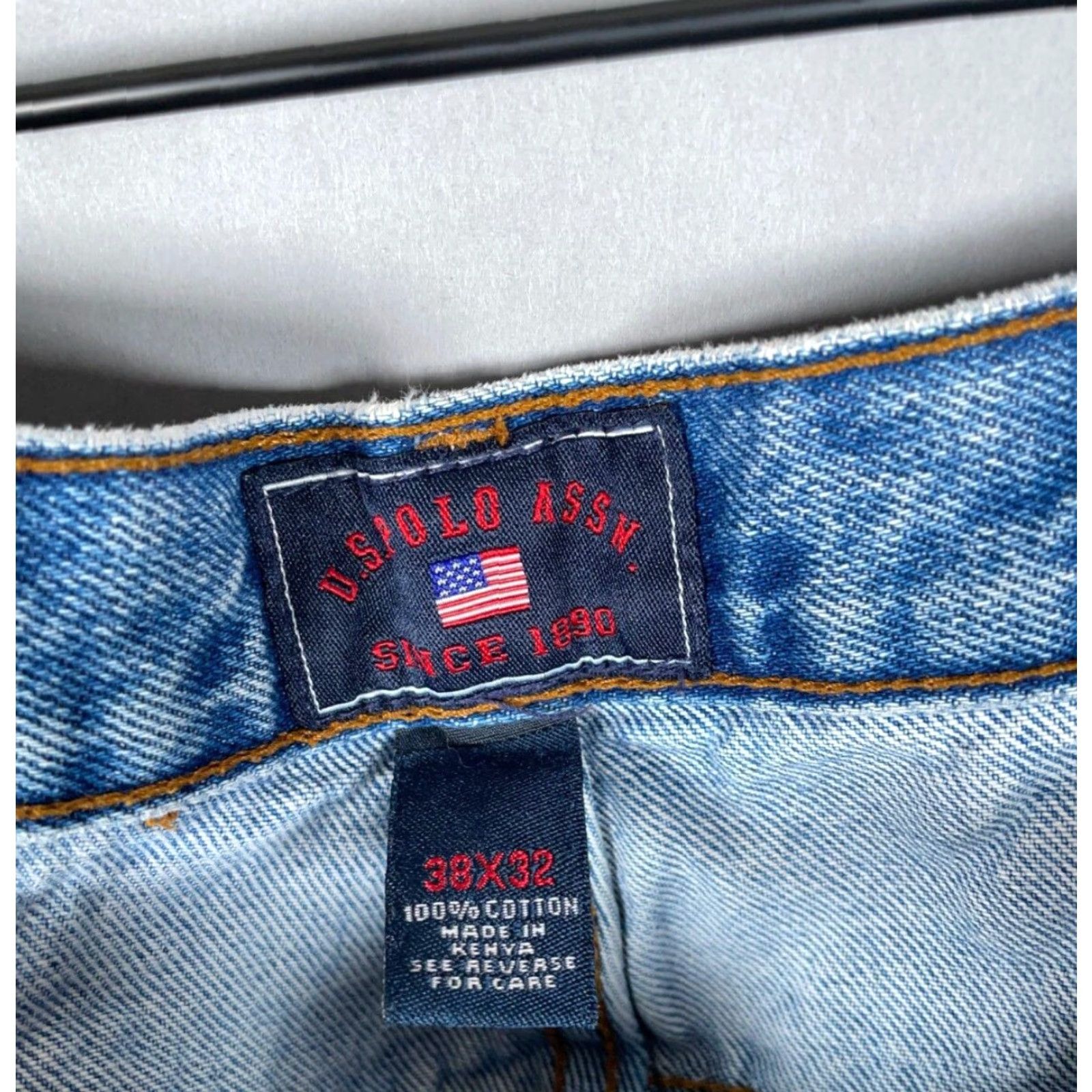Vintage VINTAGE US Polo Assn Jeans Men's 36 x 31 Blue Embroidered Baggy Straight Leg Denim 90s Mens Size US M / EU 48-50 / 2 - 3 Thumbnail