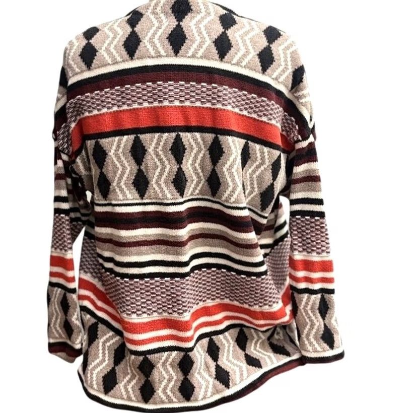 Old Navy Old Navy Southwestern Tribal Open Front Cardigan Aztec Stripe Longline Sweater S Size S / US 4 / IT 40 - 4 Thumbnail