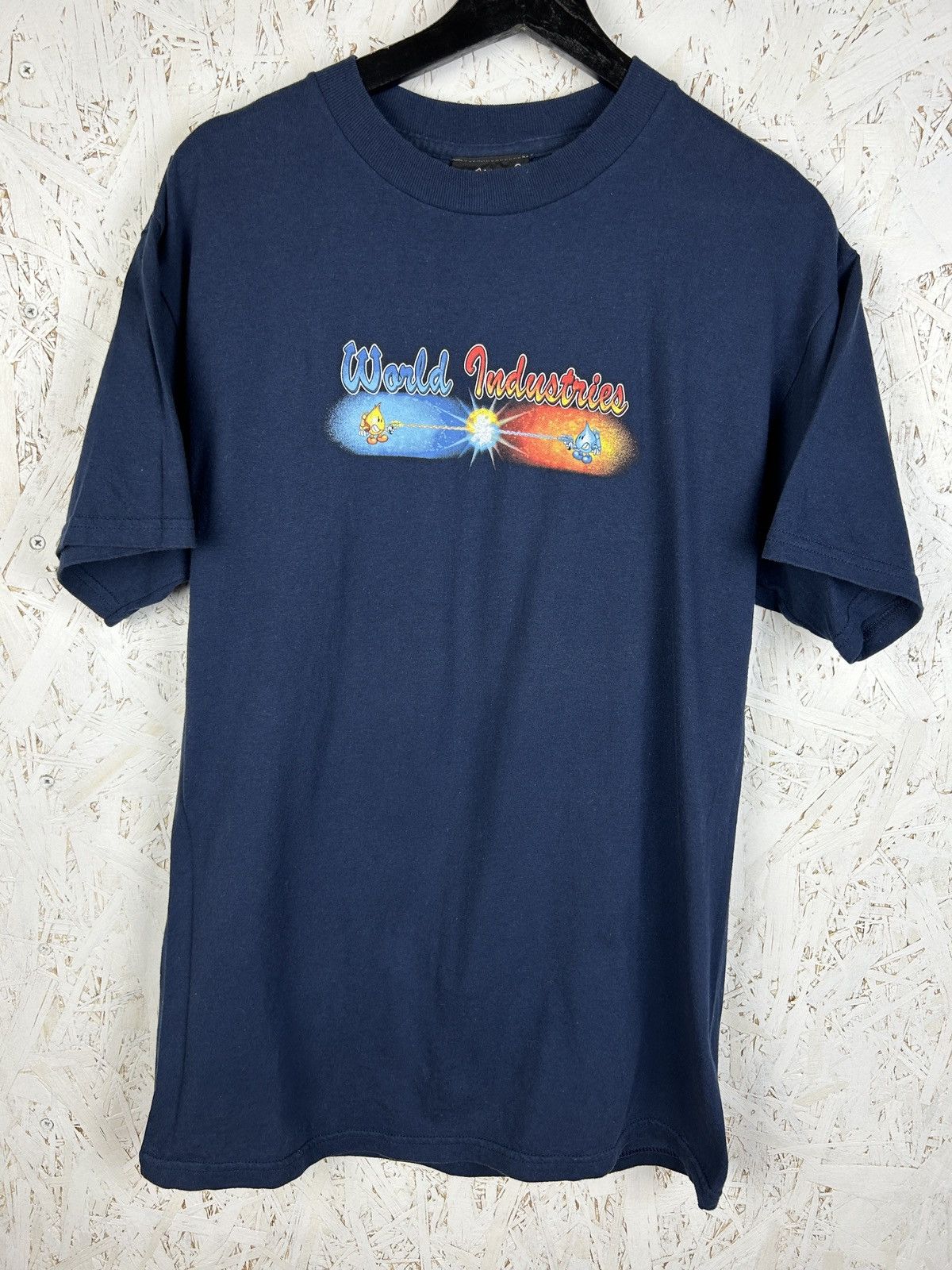 Vintage 90s World Industries Wet Willy vs Flame Boy T-Shirt M Blue Size US M / EU 48-50 / 2 - 1 Thumbnail