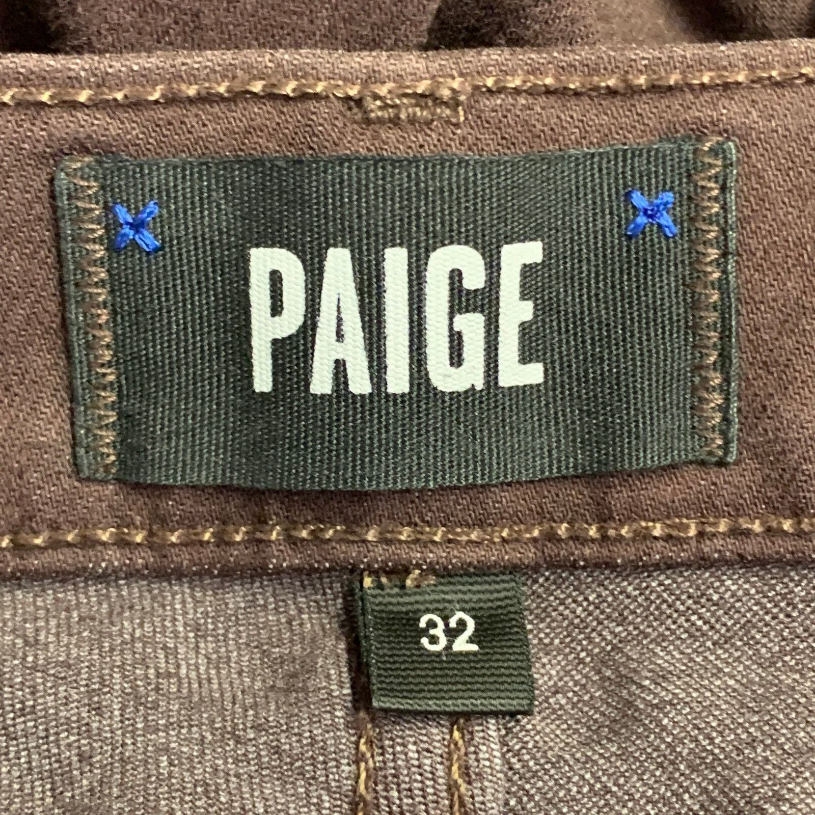 Paige PAIGE Federal Brown Rayon Cotton Slim Straight Zip Fly Pants Size US 32 / EU 48 - 5 Thumbnail