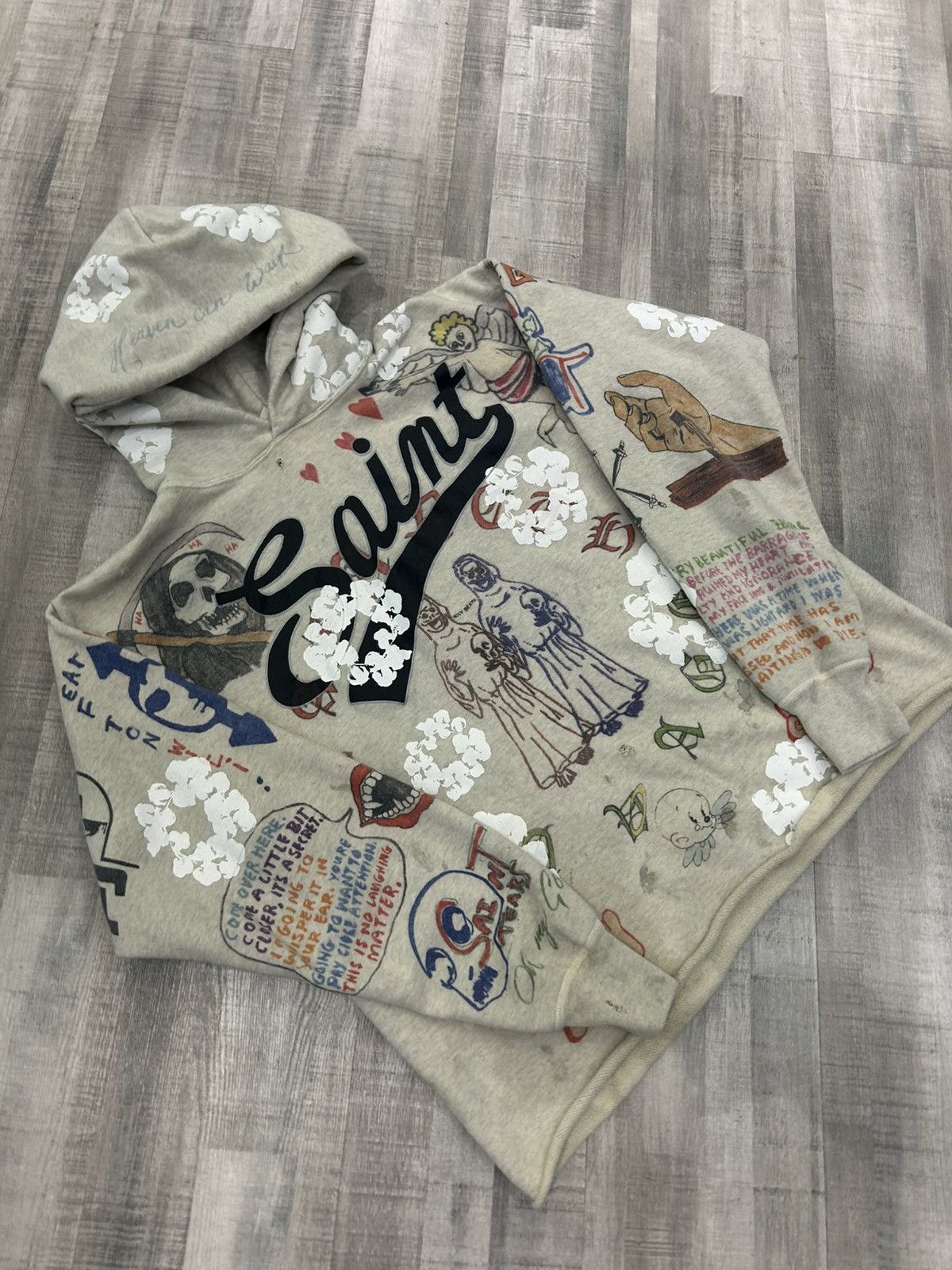 DENIM TEARS × Saint Michael Saint Michael x Denim Tears Graffiti Hooded Sweatshirt Size US XL / EU 56 / 4 - 2 Thumbnail