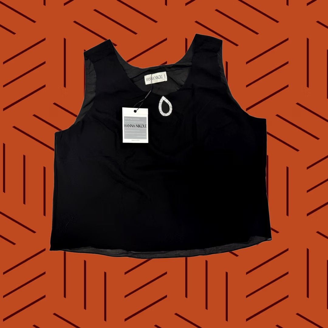 Vintage VINTAGE Hanna Nikole Women’s Plus Size 22W Black Sleeveless Blouse Tank Top Rhinestone Shirt Women Size 3XL / US 20-22 - 1 Thumbnail
