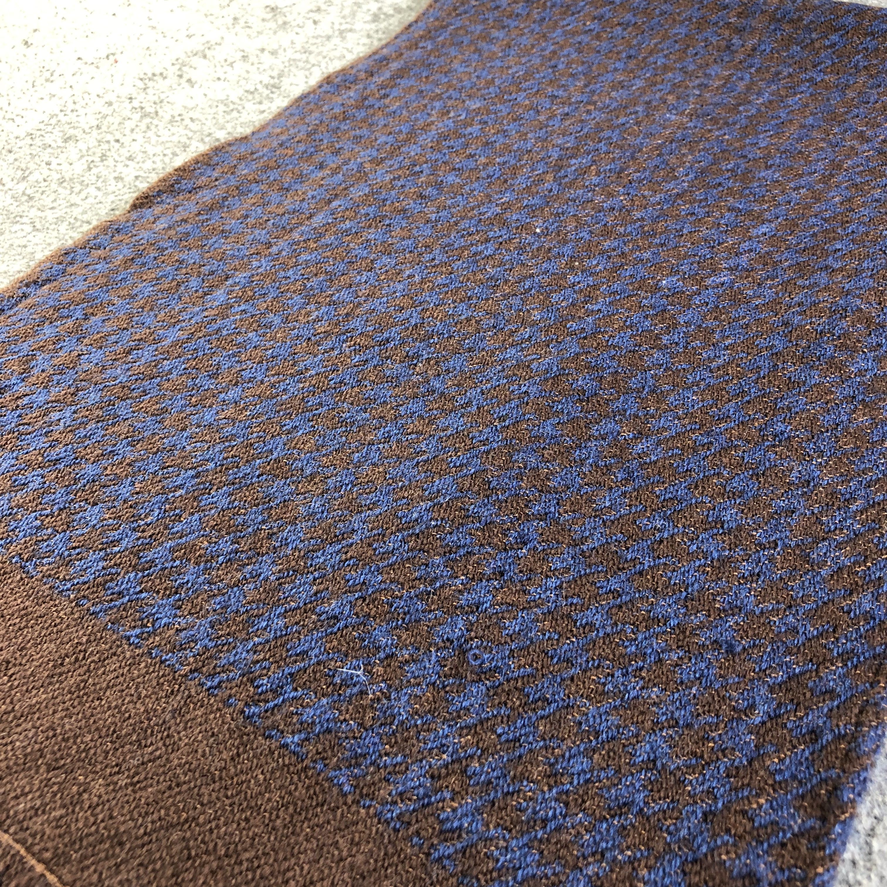 Vintage Luxury Houndstooth Made in Italy Wool Scarf Muffler V1258 Size ONE SIZE - 3 Thumbnail