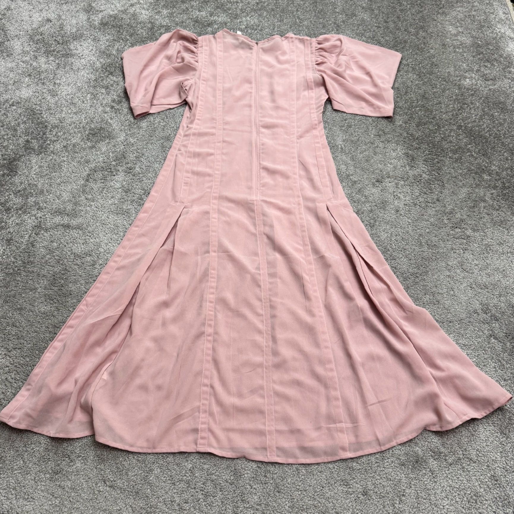 Anthropologie Anthropologie Let Me Be Midi Pleated Dress Womens 0 Pink Puff Sleeve Sheer Size XS / US 0-2 / IT 36-38 - 5 Thumbnail