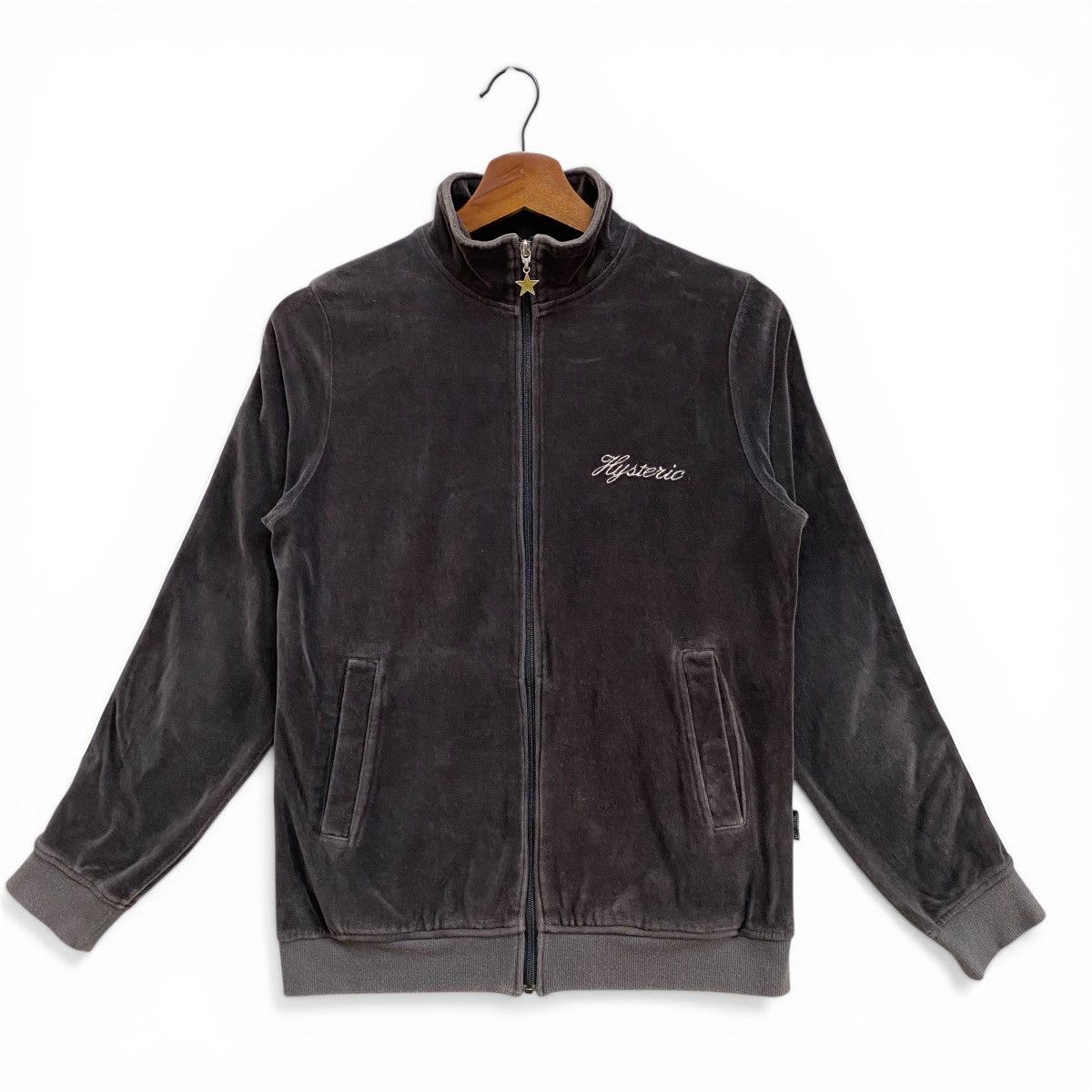 Hysteric Glamour Vintage Hysteric Glamour Velour Track Jacket Charcoal Grey Size US S / EU 44-46 / 1 - 6 Thumbnail