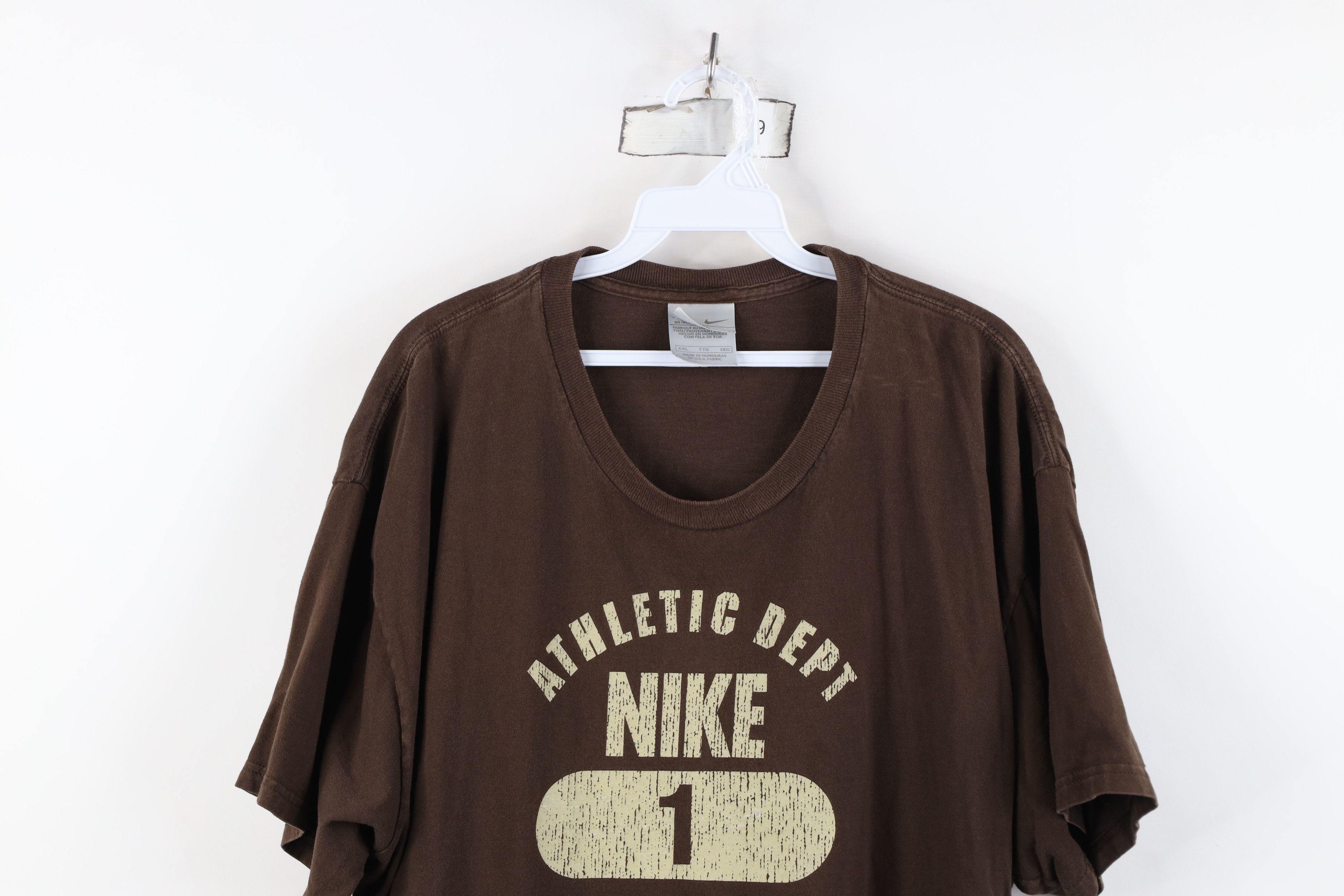 Nike Vintage Y2K Nike Spell Out Block Letter T-Shirt Brown Cotton Size US XXL / EU 58 / 5 - 2 Thumbnail