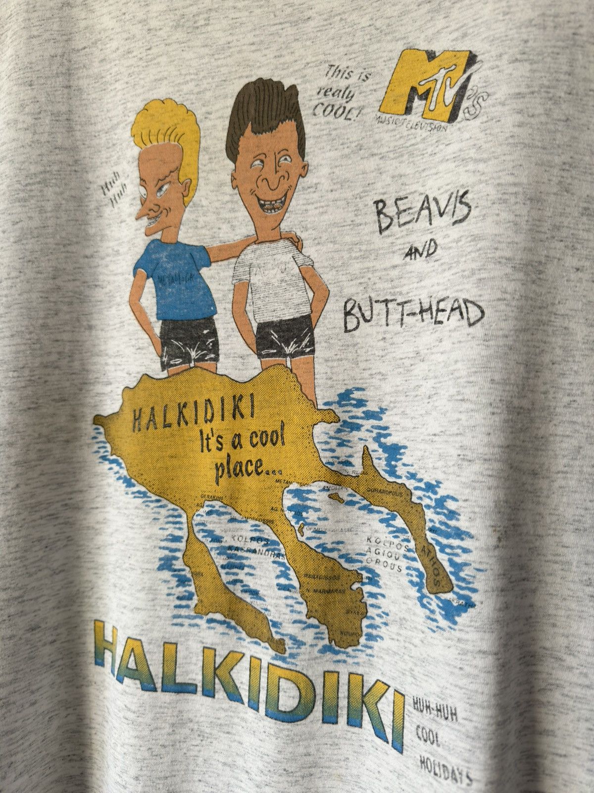 Band Tees × Vintage Vintage 90s Beavis And Butthead Halkidiki Graphic Tee Size US XL / EU 56 / 4 - 4 Thumbnail
