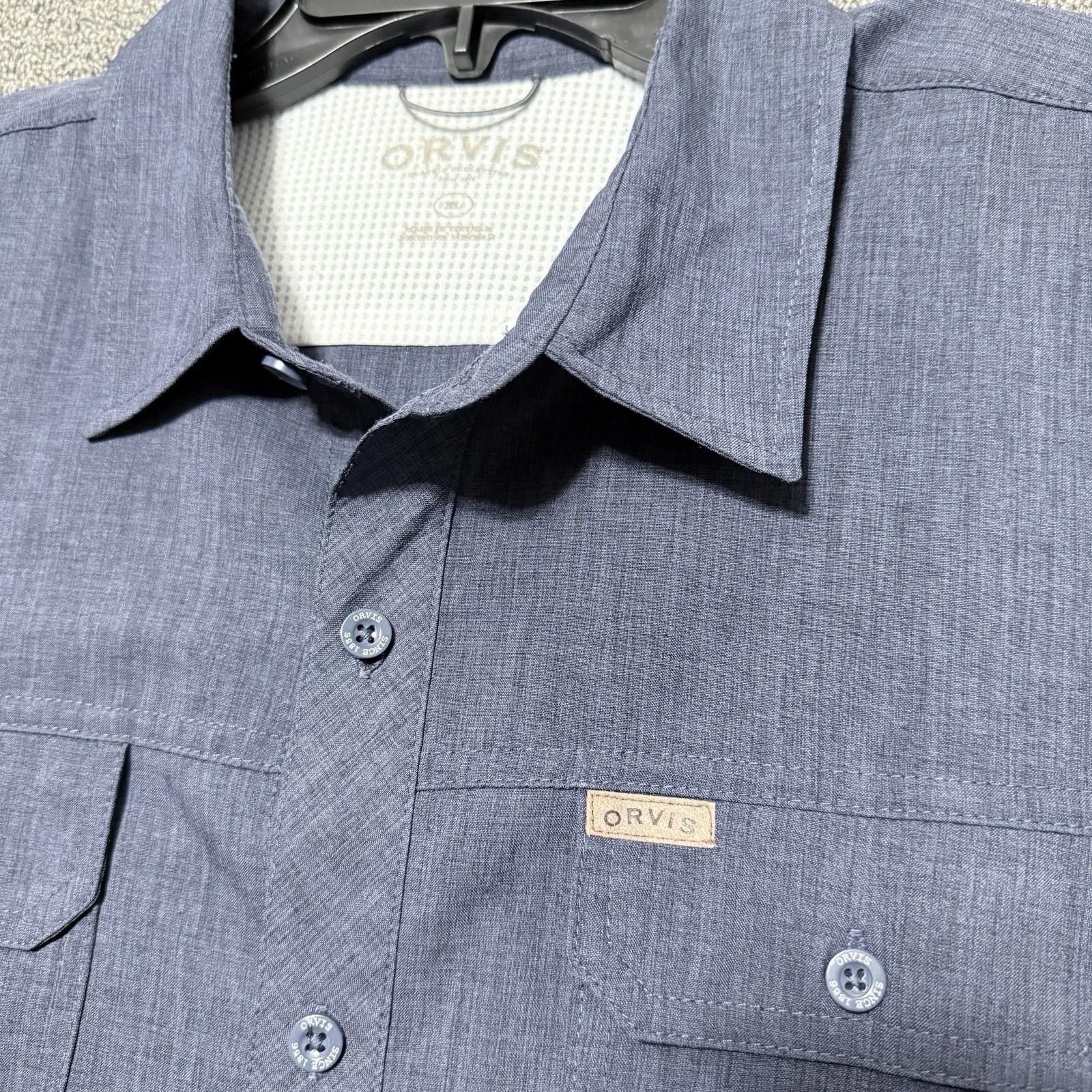 Orvis Orvis Mens XL Grey/Blue SS Button Up Shirt Gorpcore Hiking Size US XL / EU 56 / 4 - 3 Thumbnail