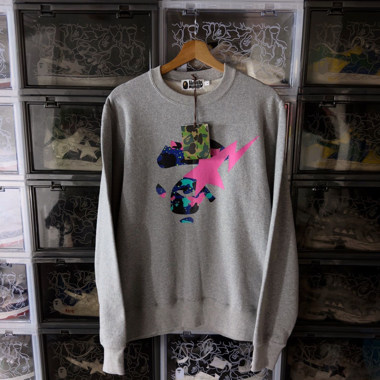 Bape Bape x Kid Cudi Crewneck Gray 2021 Size US L / EU 52-54 / 3 - 3 Thumbnail