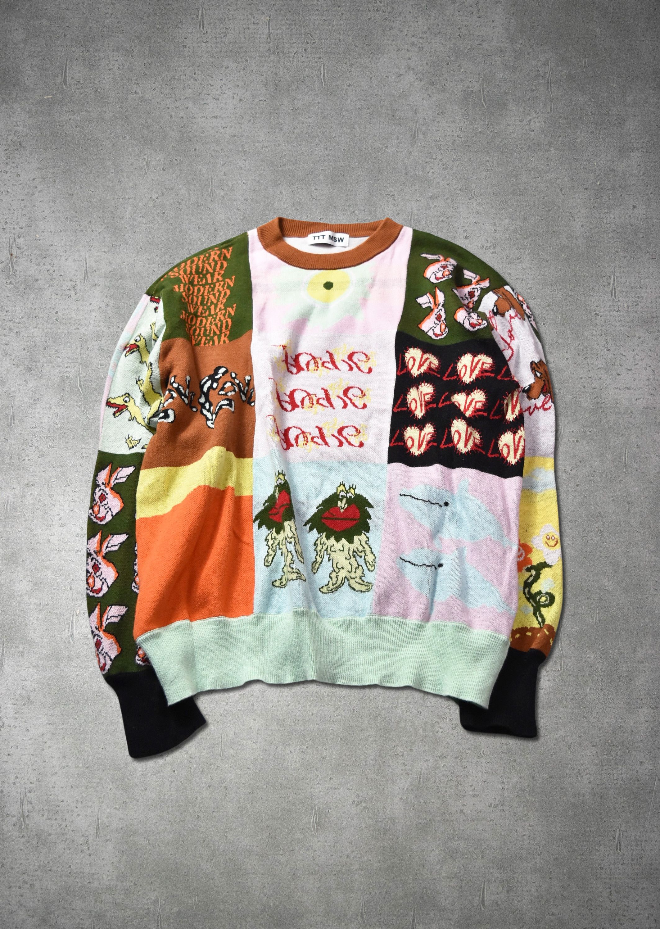 TTT MSW TTT MSW patchwork knit sweater 0-4 256 | Grailed