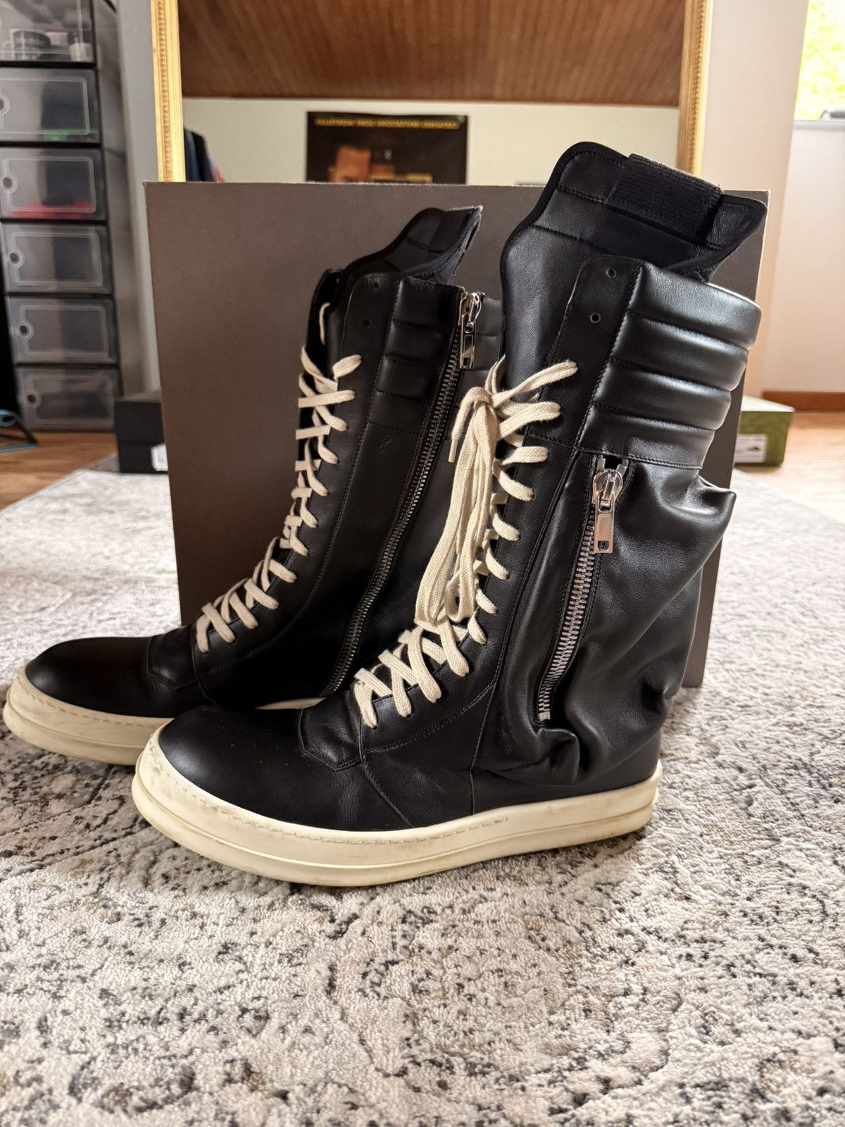 Rick Owens RARE! Rick Owens Triple Black Cargo Basket | Grailed