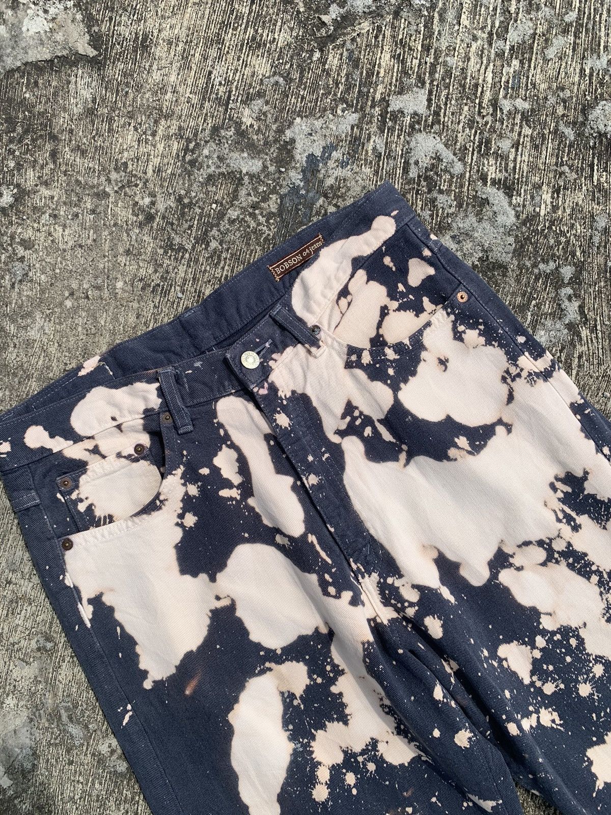 Le Grande Bleu (L.G.B.) Rare 🔥 Bobson tie dye jeans Size US 33 - 9 Thumbnail
