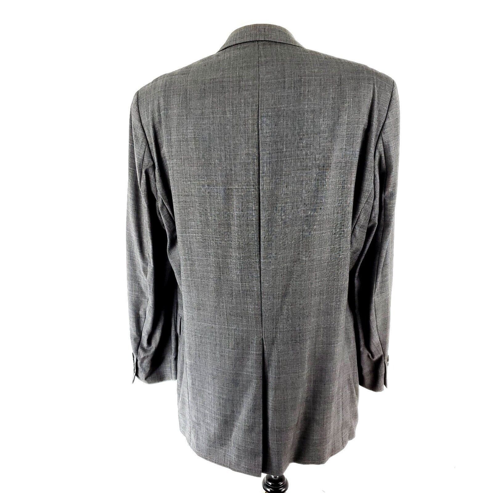 Lauren Ralph Lauren Lauren Ralph Lauren Wool 2 Button Sport Coat 44L Gray Glen P Size 44L - 5 Thumbnail