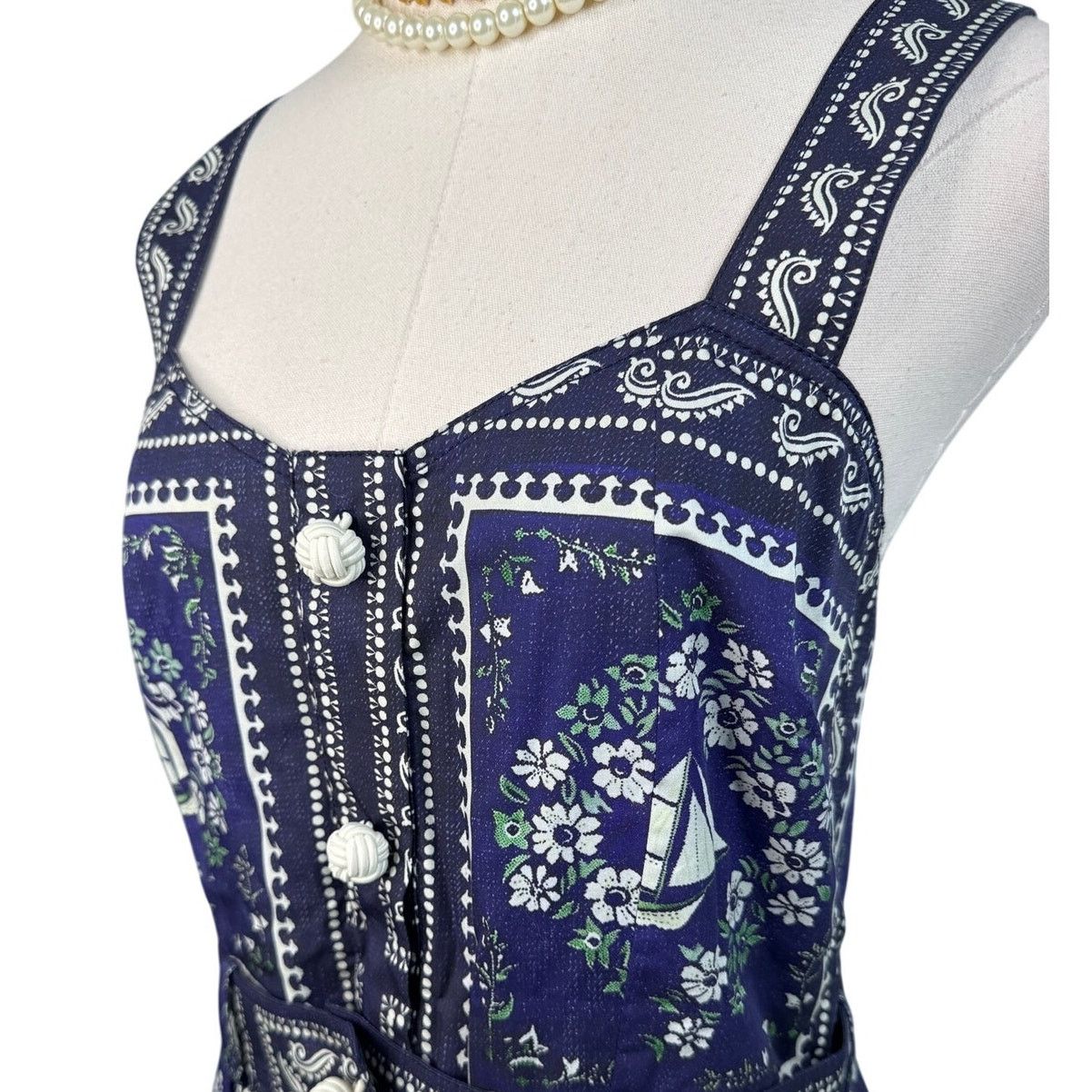 Hunter Bell Hunter Bell Bon Voyage Cleo Dress nautical print size 12 Size XL / US 12-14 / IT 48-50 - 9 Thumbnail