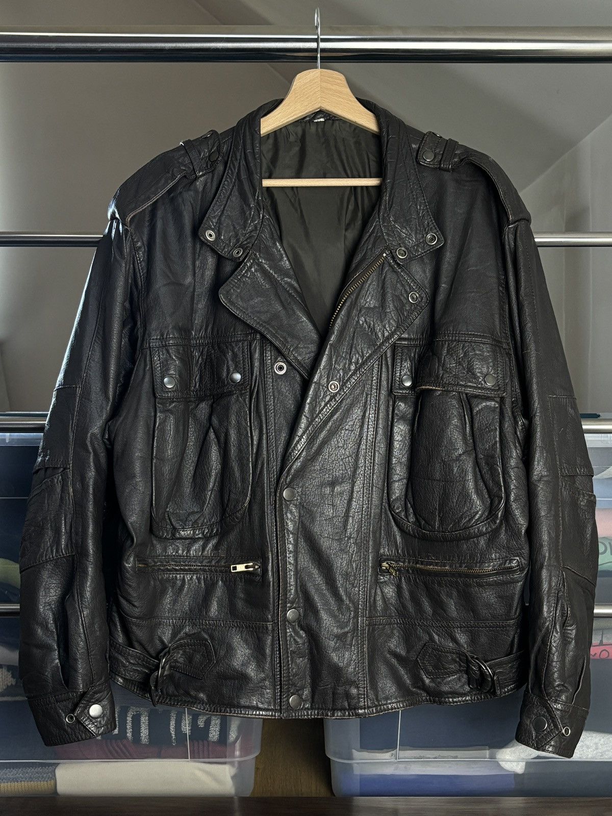 Genuine Leather × Vintage Genuine Leather Vintage 90s Biker Jacket Size US L / EU 52-54 / 3 - 1 Thumbnail