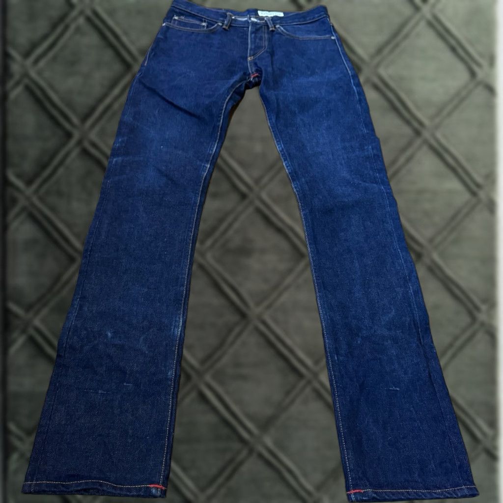 Gustin GUSTIN Jeans Slim Denim 31x34 Selvedge Califormia Raw Dark Blue Wash 90s Mens Slim Fit Women? Size US 31 - 1 Thumbnail