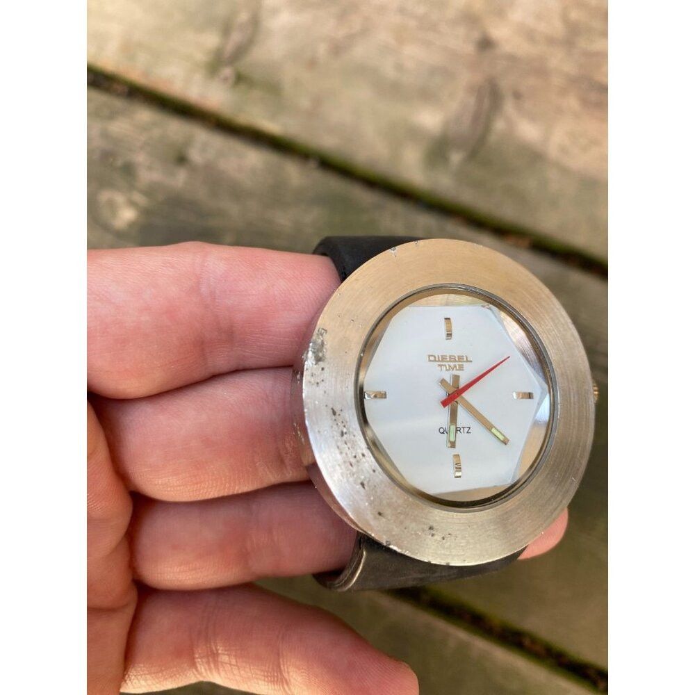 Diesel Vintage Diesel Time Quartz Watch - White Dial Silver Bezel Size ONE SIZE - 6 Thumbnail