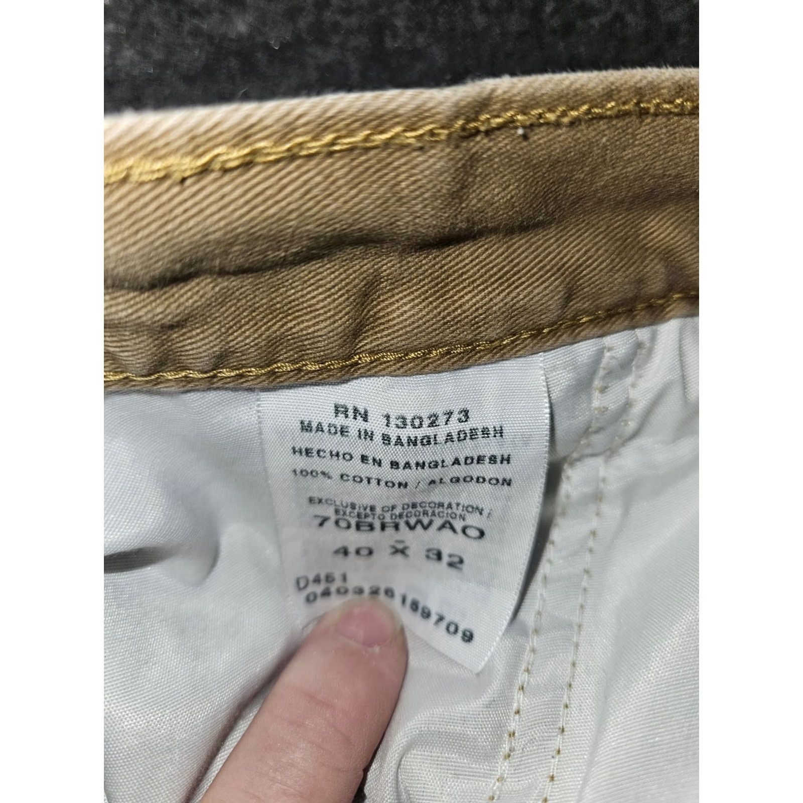 Wrangler Wrangler Cargo Pants Men's 40x32 Dark Khaki Casual Workwear Western Pants Cargo Pocket Beige Size 40 Regular Inseam 30 Men's Wrangler Size US 40 / EU 56 - 2 Thumbnail