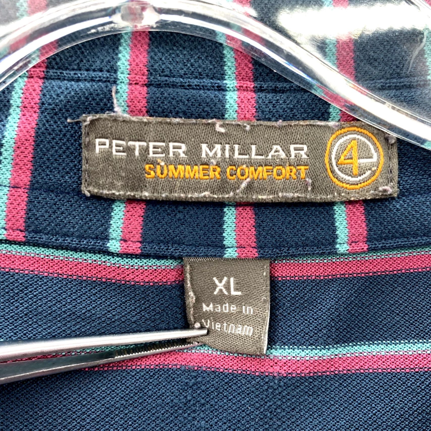 Peter Millar Peter Millar Polo Shirt Mens XL Blue Striped Summer Comfort Golf Performance 90s Size US XL / EU 56 / 4 - 3 Thumbnail