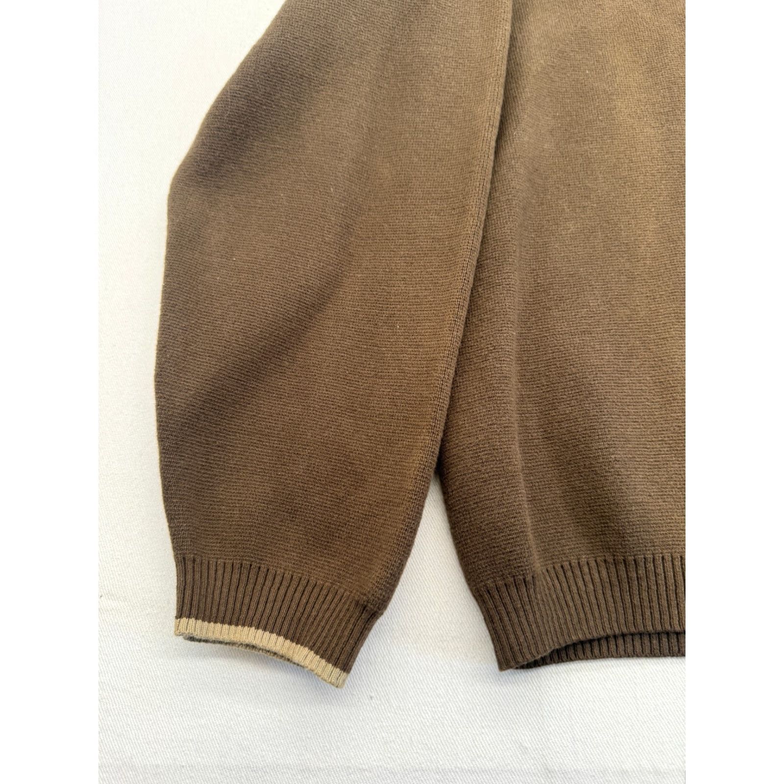 Pendleton VINTAGE Pendleton Mens XL 1/4 Zip Long Sleeve Cotton Sweater Brown 2522 Size US XL / EU 56 / 4 - 4 Thumbnail